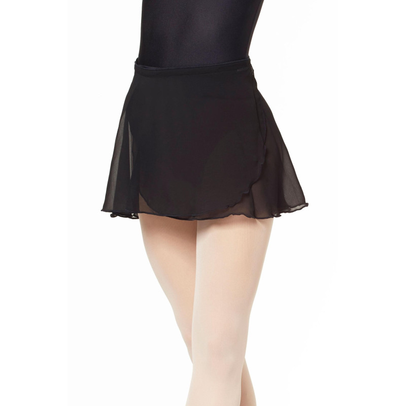 Jupe portefeuille Ballet Giselle avec rubans et tissu mousseline noir
