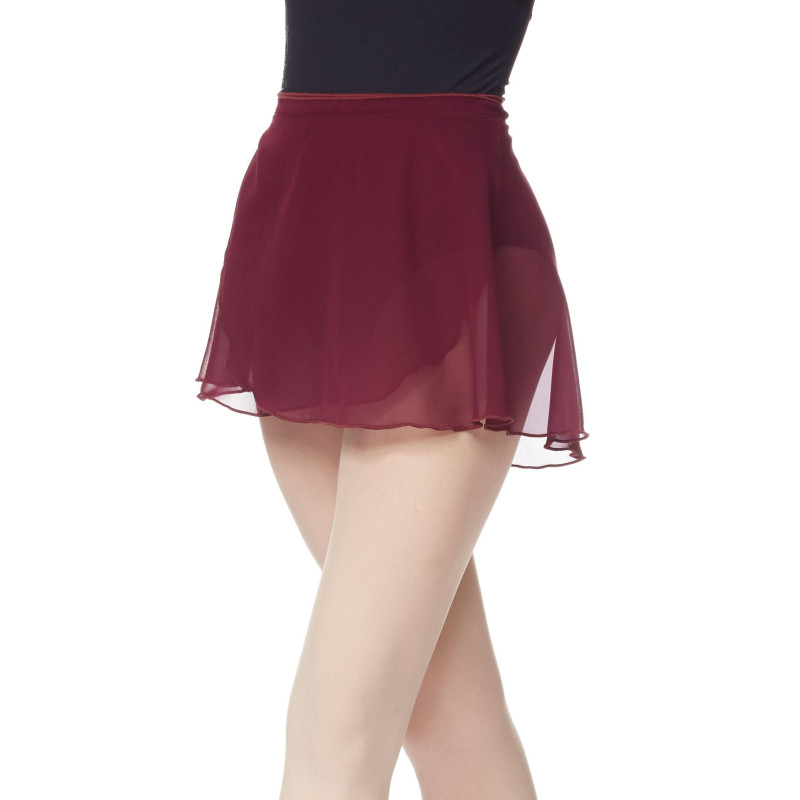 Jupe portefeuille Ballet Giselle avec rubans et tissu mousseline Bordeaux