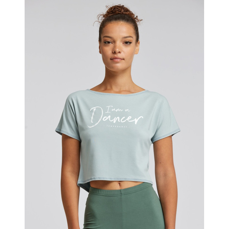 T SHIRT DANSE FILLE AGILE JR I AM AQUA