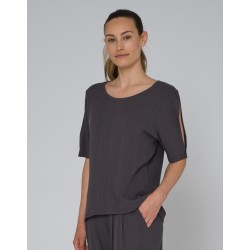 T-shirt côtelé fluide - Shadow