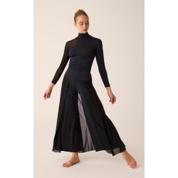 Pantalon avec pan en tulle