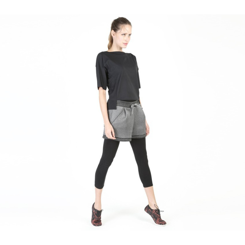  Short court en mesh 3D argenté   Noir et Argent
