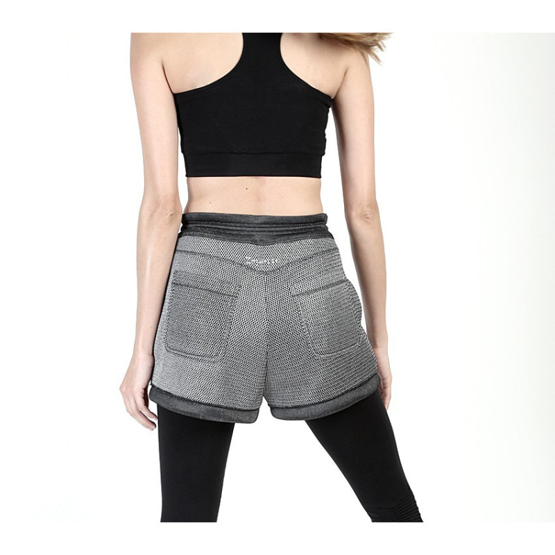  Short court en mesh 3D argenté   Noir et Argent