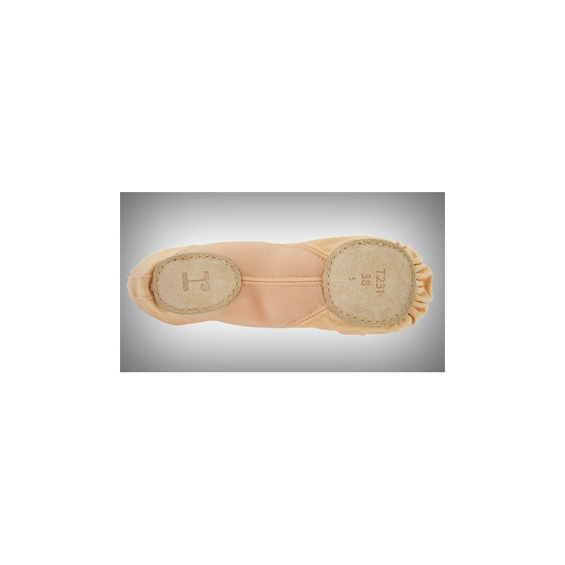 Demi-pointe pro bi-semelles (option étroite)  Coton Saumon pêche